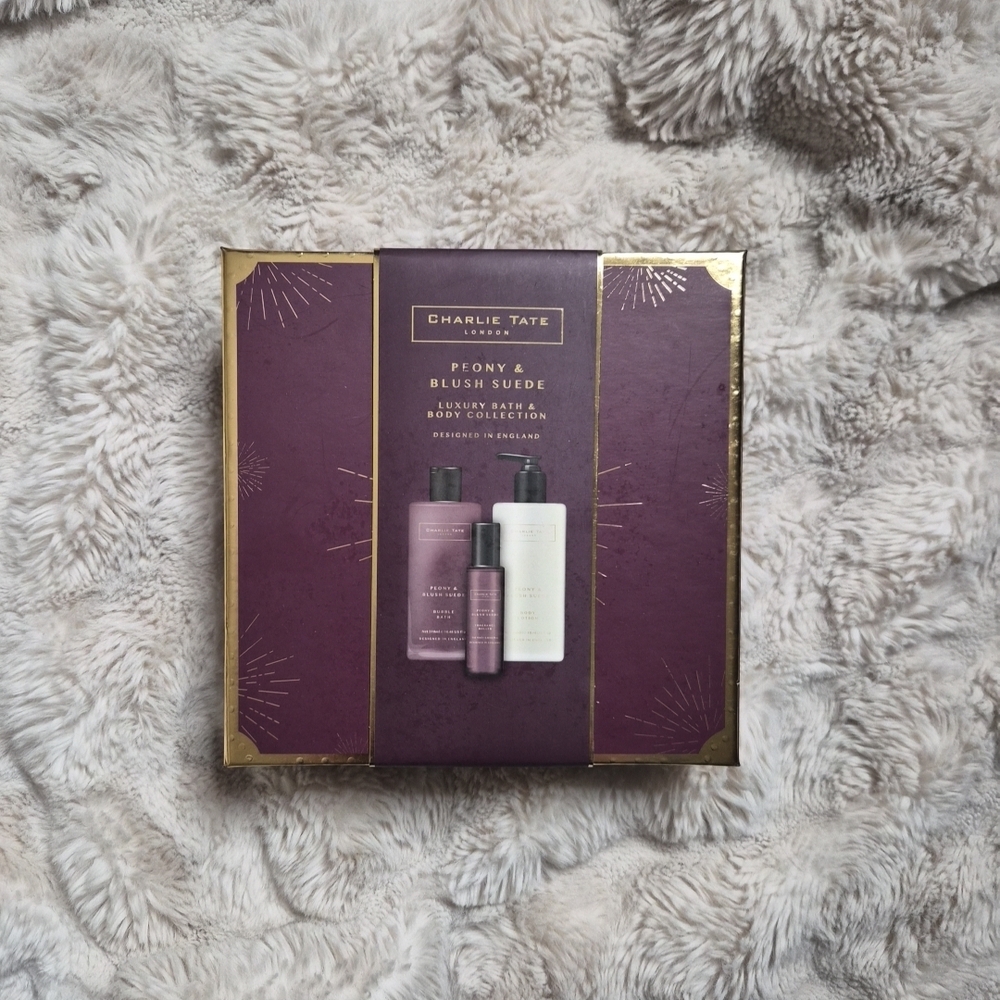 Charlie Tate Peony Blush Suede Luxury Bath & Body Collection London Designed in